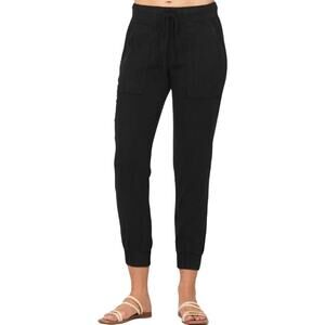 Cloth & Stone Pocket Jogger Pants Elastic Waist Drawstring Crop Pull On Black XS